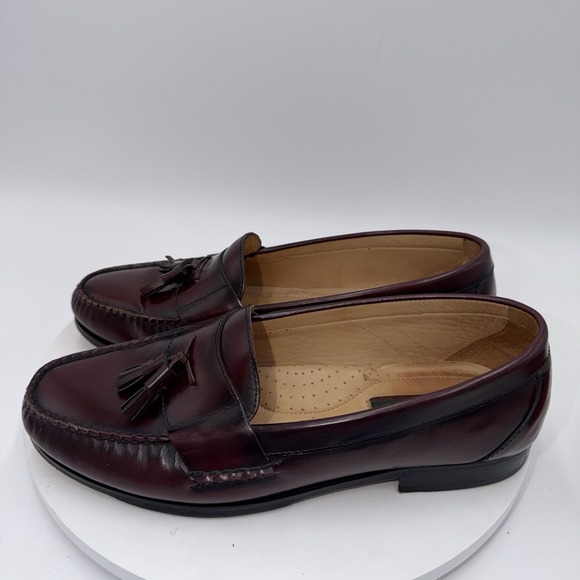 Bass Other - VIntage Nelson Bass Burgundy Tassel Loafers Leather size 9 Wide